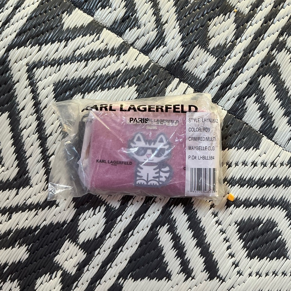 Karl Lagerfeld Pink Cat Card Holder